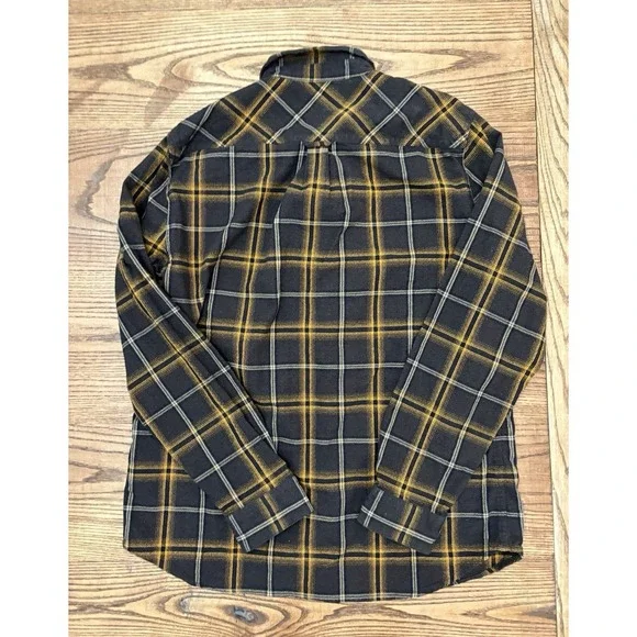 Carbon2Cobalt Men's Medium Timbers Flannel Brown/Gold Plaid Long Sleeve Shirt - Picture 3 of 10